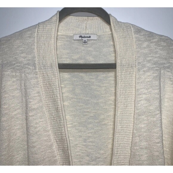 Madewell Sweater Womens 2XL Open Front Cardigan Cream Cotton Blend - Picture 2 of 7